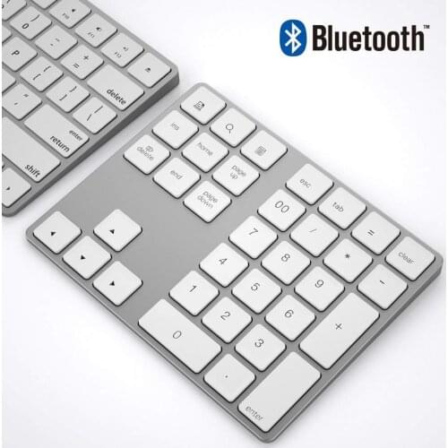 Mini Wireless Numeric keypad Bluetooth Aluminum 34 keys Numpad For Apple Keypad Wireless Tablet Phone Laptop Acount Dropshipping