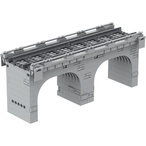 MOC Viaduct Train Track Arch Bridge Traffic Road DIY Retro Street View Model Blocks Educational Toy Assembling Bricks Child Gift