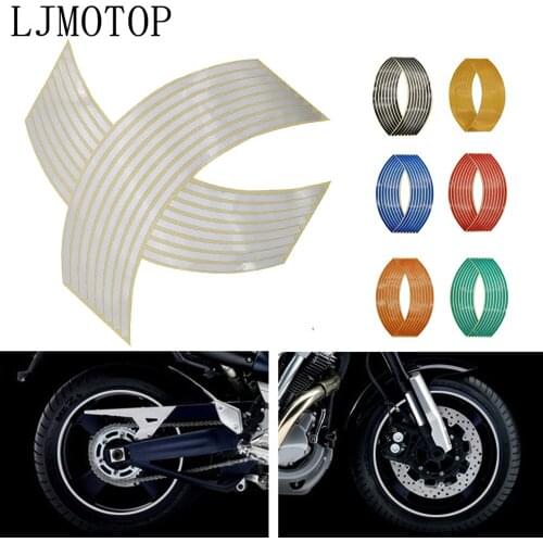 Motorcycle Wheel Sticker Motocross Reflective Decals Rim Tape Strip For Suzuki VS800 VZ800 DL1000 GSX1100F Katana GSX250