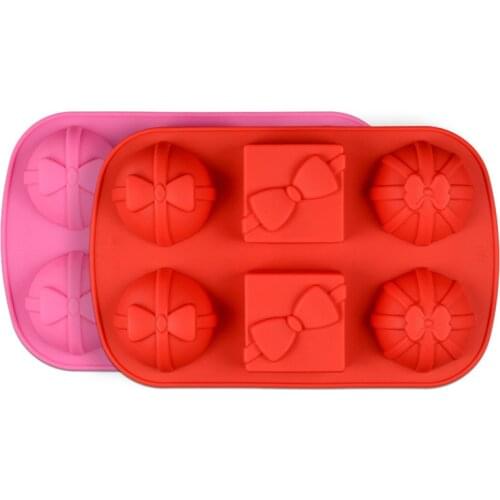 New Christmas Bow Gift Box Shape Silicone Mold DIY Soap Aroma Candle Mold Craft Tool Handmade Chocolate Mold Ice Mold