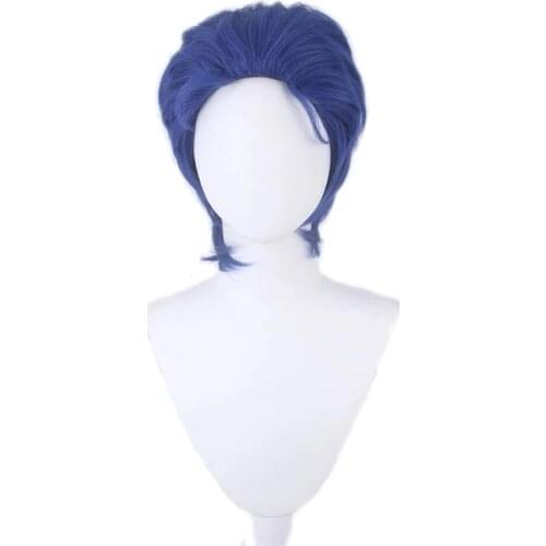Anime Jojos Bizarre Adventure Cosplay Jonathan Joestar Blue Wig Heat Resistant Fake Hair Wig JOJO Joestar Jonathan Role Play Wi