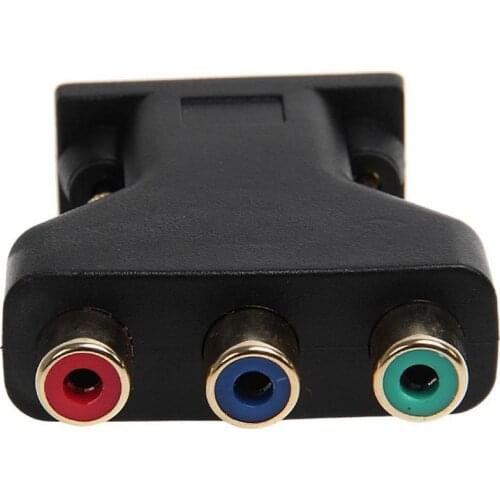 VGA to RCA Connecter Converter Male VGA to 3 RCA RGB VGA HD Video Adapter 15-Pin Style Video Female Plug Component Jack To A6T2