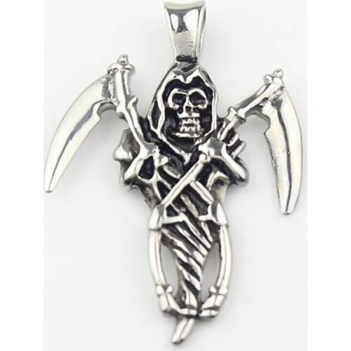Stainless Steel Grim Reaper Pendant