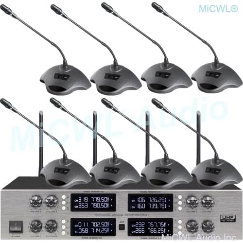 Pro True Diversity Digital Wireless 8 Table Gooseneck Microphone Handheld Lapel Headset Mic System MiCWL D3818 FexEx UPS Free Sh