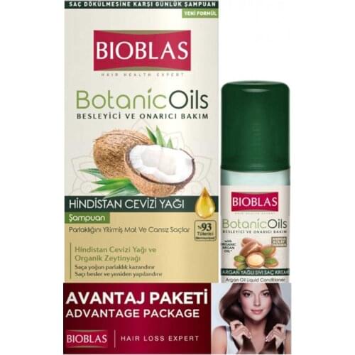 Botanic Oils Şampuan Hindistan Cevizi Yağlı 360 Ml + Argan Yağlı Sıvı Saç Kremi 200 Ml
