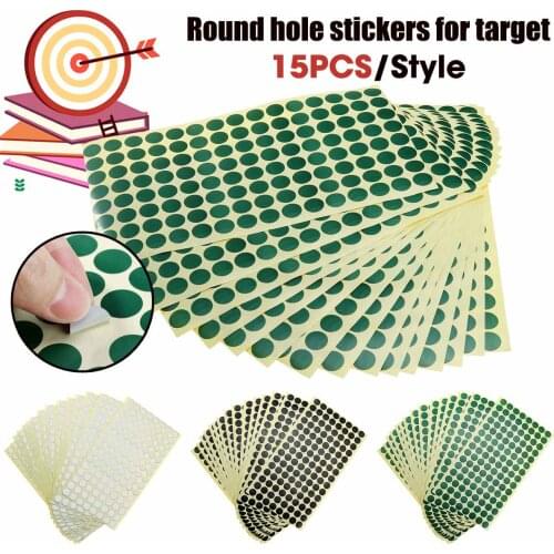 1800Pcs Self Adhesive Target Paster Shooting Stickers Round Patches For Training Hunting Pratice Black/White/Green 0.6"/1.5cm