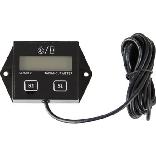 Tachometer Digital RPM Hour Tach Meter LCD Display for Bike Motorcycle Marine