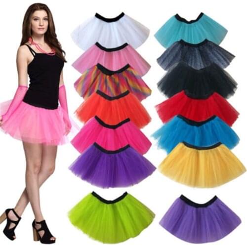 3 Layers Tulle Tutu Skirts Women Girls Halloween Ballet Dance Petticoat Party Fancy Mesh Princess Costume Vestidos