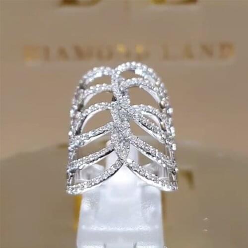 Creative Personality Cubic Zirconia Hollow-out Mace Pave Crystal Rings For Women Luxury Engagement Wedding Jewelry Accessories