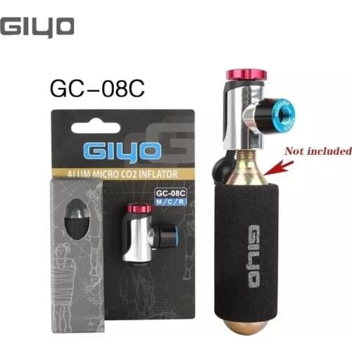 GIYO CO2 Inflator Schrader Presta Bicycle Pumps Aluminum Tire Tube Mini MTB Pump No CO2 Cartridge Cycling Repair Accessories