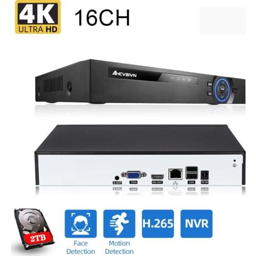 AHCVBIVN H.265 Max 5MP Output CCTV NVR 16CH 5MP Security Video Recorder H.265 Motion Detection ONVIF P2P CCTV NVR APP remote