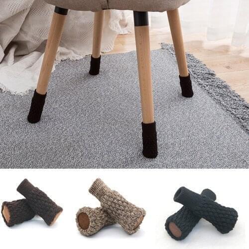 Knitted Chair Leg Socks Furniture Table Feet Leg Floor Protectors Covers Floor Protection Pads Moving Noise Reduction