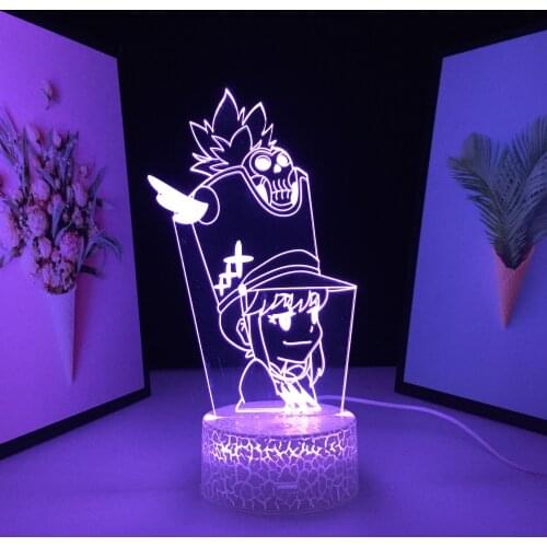 Funny Cute Girl Wearing A Hat 3D LED Lamp Anime Figure Visual Illusion White Cracked Base Home Decor for Couple Festival Gifts