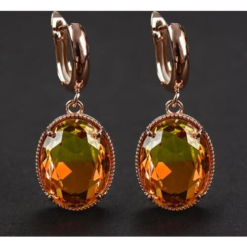 SHUANGR Fashion Colorful Crystal Earrings For Women AAA CZ Element Vintage Dangle Earrings Statement Wedding Jewelry Brincos