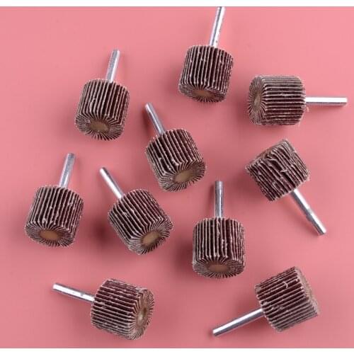 10Pcs Sandpaper Grinding Sanding Abrasive Flap Wheels Discs For 6mm Shank Drill Rotary Tool Replacement