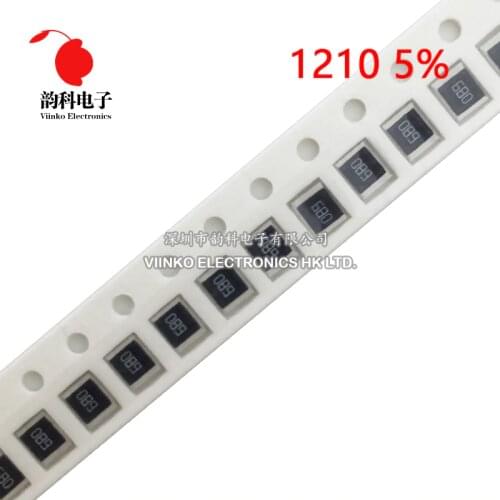 100pcs 1210 5% SMD resistor 1/2W 3.3M 3.6M 3.9M 4.3M 4.7M 5.1M 5.6M 6.2M 6.8M 7.5M 8.2M 9.1M 10M ohm DSSRQI
