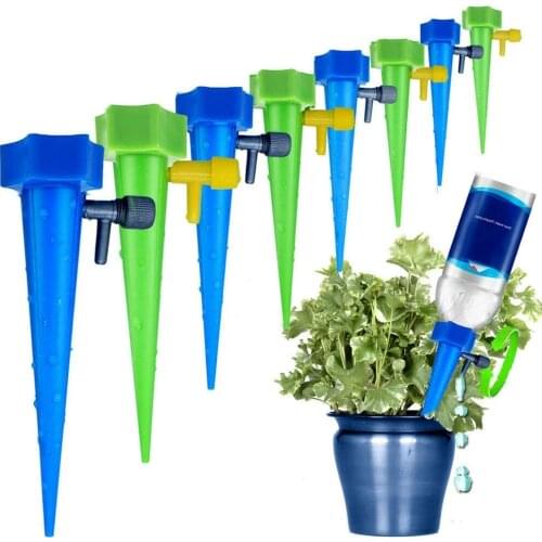 12Pcs Plant Water Funnel Flower Drip Spikes Automatically Watering Tools Plants Flower Indoor Garden Household Waterers Bottle