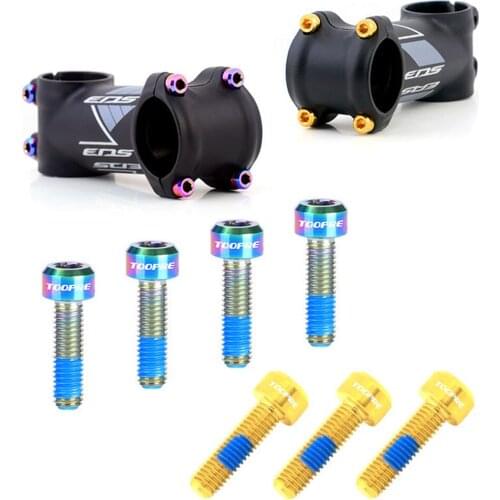 MOTSUV 2PCS M5*16mm M5*18mm TC4 Titanium alloy Bicycle stem fixing screws Bolts For Bike MTB Bike Parts 3 Colors Bicycle screws