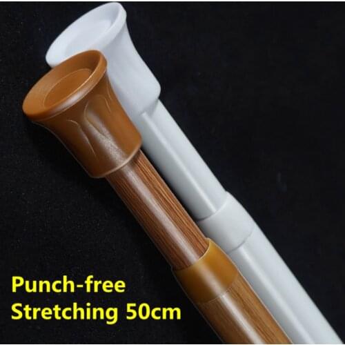 20-300cm No Punch Telescopic Curtain Rod Bedroom Bathroom Curtain Pole Clothes Pole Adjustable Shrink Hanging Rod Support Pole