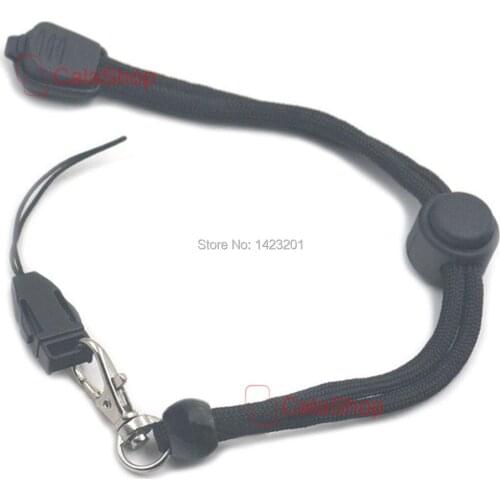 5 Pcs / Lot Handmade Lanyard Paracord Flashlight Keys Whistles Phone Camera Mp3 Strap Black