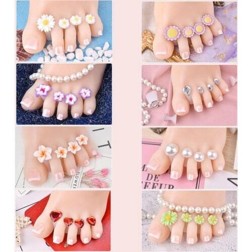 8Pcs/lot Nail Art Tools Silicone Toe Spacers Flower Toe Separator Pedicures All For Pedicure Stand Manicure Material Delimiter