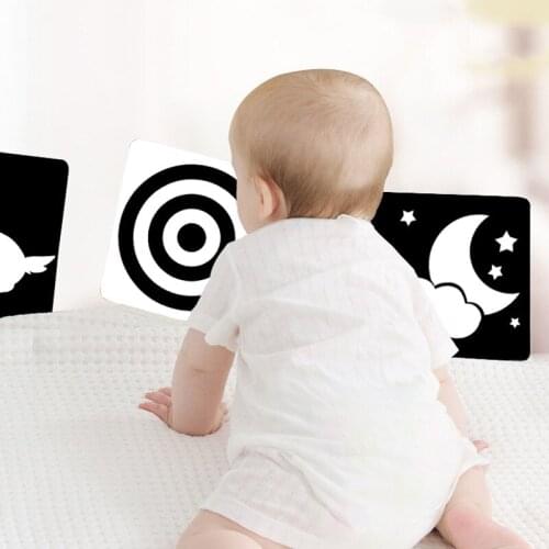 Black White Flash Cards Baby Toys 0-12 Months Montessori Sensory Toys Flash Cards Early Educational Learning Materials F1642H