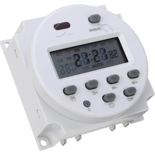 CN101A 12V DC Digital Timer Switch 7 Days Weekly Programmable Time Relay Programmer Built-in Rechargeable Battery