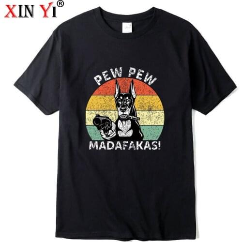 XIN YI Mens high quality t-shirt 100% cotton cool Funny dog printed T-shirt casual summer men tshirt male tee shirts Tops