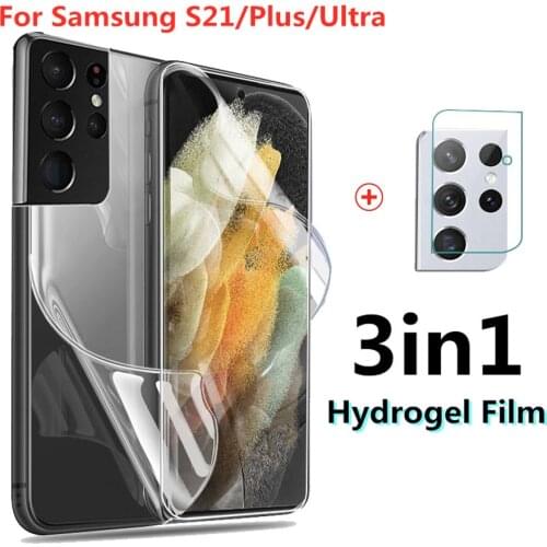 Hydrogel film for samsung galaxy s 21 plus ultra screen protector not glass for gelaxi s21 s21ultra s21+ s21plus camera glass