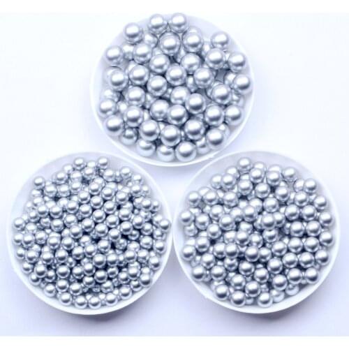 Round Beads Matte Gold Matte Silver 5 6 8mm Classic Resin Pearls No Hole Imitation Rhinestones Used For DIY Crafts Decoration