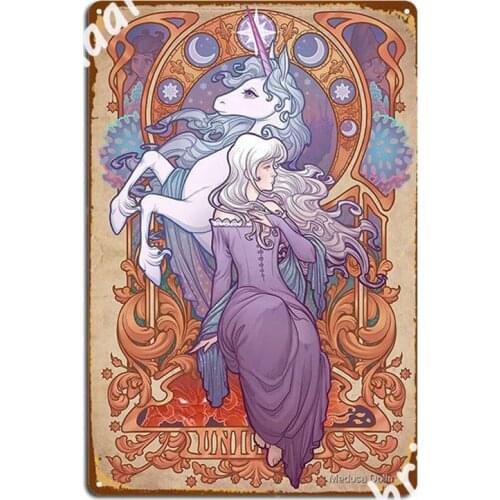 Lady Amalthea The Last Unicorn Metal Signs Cinema Kitchen Wall Custom Plaques Metal Posters