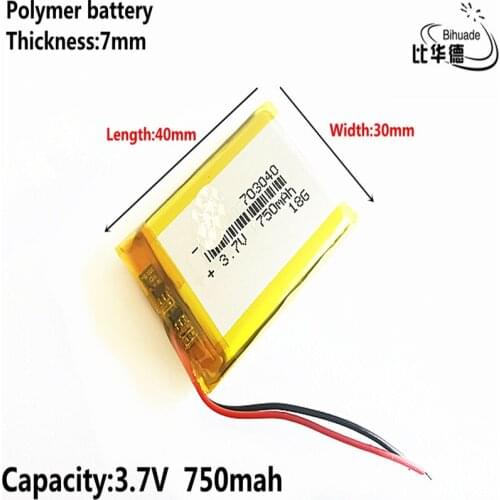 Liter energy battery Good Qulity 3.7V,750mAH 703040 Polymer lithium ion / Li-ion battery for tablet pc BANK,GPS,mp3,mp4