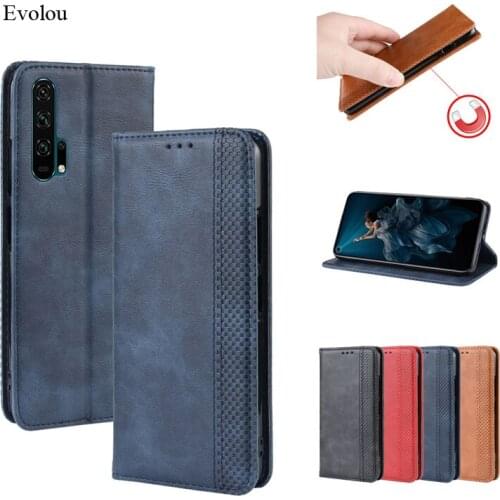 Flip Magnetic leather cover for huawei honor 20 Pro case Book Wallet Vintage case for huawei honor 20 6.26" inch phone cover