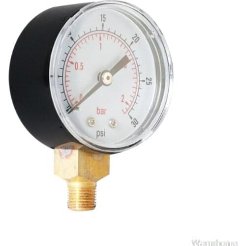 Pressure Gauge 52mm 1/4" BSPT Vertical 15,30,60,100,150,300 PSI & Bar Bottom Mount N06 20 Dropshipping