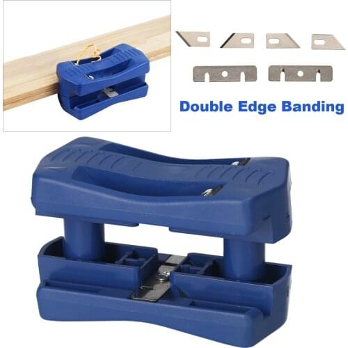 Edge Banding Trimmer Mini Double Edge Trimmer Portable Wood Edge Banding Machine Carpenter Manual Trimming Woodworking Tool