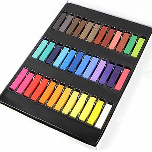 Fashion Easy Temporary Colors Hair Coloring Hair Wax Non-toxic Hair Chalk Dye Soft Hair Pastels Kit Styling Salon Tool for Party