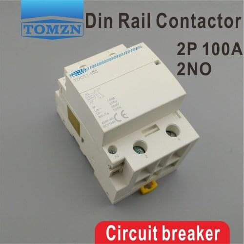 TOCT1 2P 100A 2NO 230V 50/60HZ Din rail Household ac Modular contactor