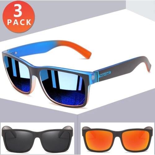 3 PACK Sport Style Polarized Sunglasses Men Brand Ultralight Frame Square Sun Glasses Male UV400 Outdoor Travel Goggles A2
