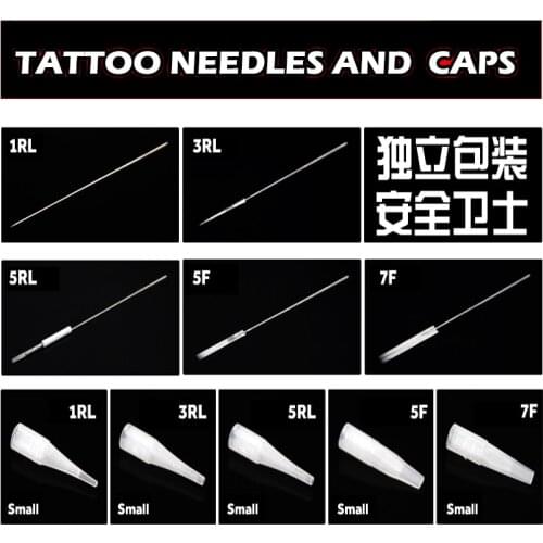 Disposable 100pcs 1RL/3RL/5RL/5F/7F Sterilized Permanent Makeup Needles Tattoo Needles for Eyebrow Tattoo Makeup Kits 0.35X50 MM