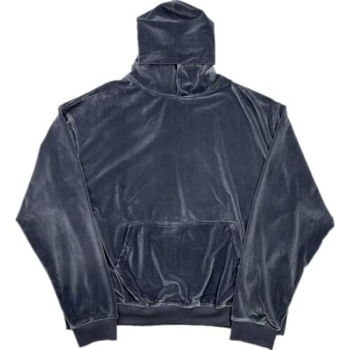 Autumn Loose Fit Velour Hoodie Hip Hop Raglan Pullover Men Streetwear Three Color