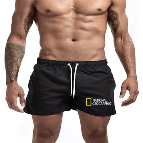 National Geographic Printed Beach Shorts 2021 Mens Swimming Shorts Summer Quick-drying Mens Swimming Shorts Short Mesh Lining