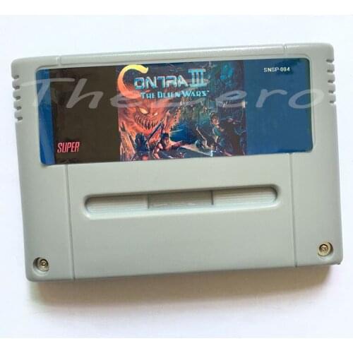 Contra 3 Video Game for 16 bit Super Game Card Console Cartridge Card for 46 pin EUR PAL Version Game Player