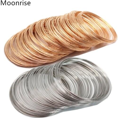 80 Circles 0.6mm (24Gauge) Jewelry Wire Silvertone Bracelet Rigid Steel for Wire Wrap DIY Jewelry Making Supplies