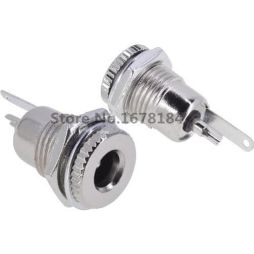 50PCS/LOT DC099 5.5 mm x 2.1mm DC Power Jack Socket Female Panel Mount Connector Metal DC-099 Open Hole 11MM