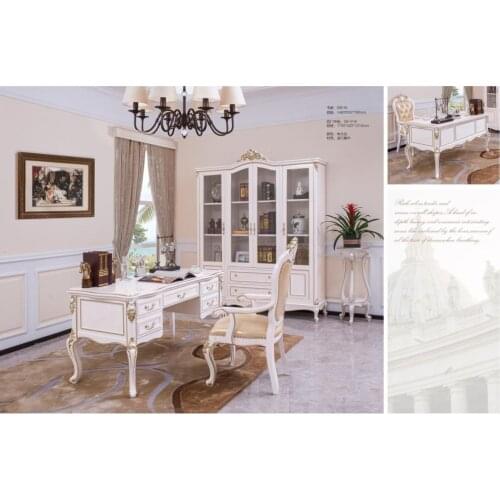 French Baroque Style Luxury Executive Office desk / European Classic Wood carving Writing table/Home Office Furniture DNS8-01