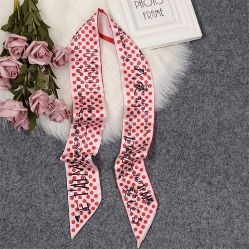 Summer Womens Turban Red Dots Scarf Silk 100% Hair Scarf Designer Brand Bag Scarves Long Neck Shawls BL17