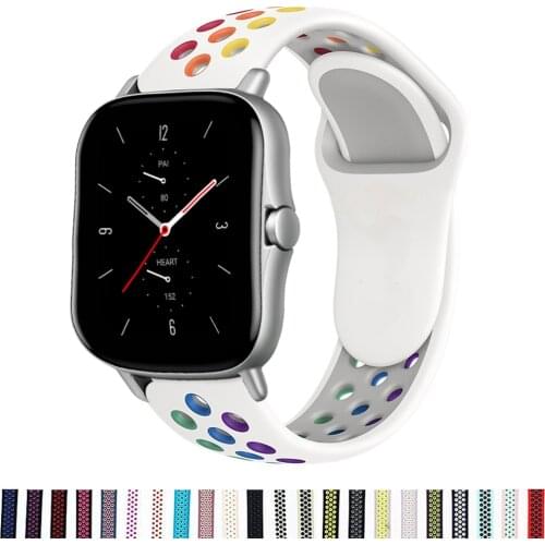 20mm/22mm Silicone band For Amazfit GTS/2/2e/GTS2 Mini/GTR 42mm/47mm/GTR2/2e/stratos 2/3 Sport Watch Bracelet Amazfit bip strap