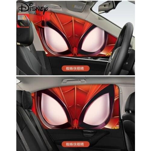 Disney Cartoon Mickey Mouse Marvel Spiderman Creative Personality Car Sunshade Curtains Sunscreen Heat Insulation Glass Blinds