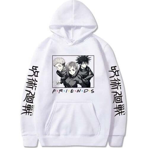 2021 Hot Sale Anime Jujutsu Kaisen Fushiguro Megumi Itadori Yuji Kugisaki Nobara Friends Hoodie Cotton Print Harajuku Sweatshirt