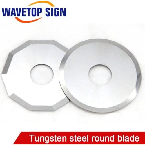 WaveTopSign Cross-edge Tungsten Steel Rotary Cutter Round Blade for Vibrating Knife Cutting Genuine Leather PVC Foam Sheet Cloth
